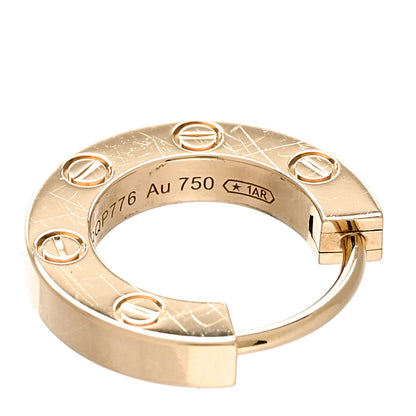 Cartier 18K Yellow Gold Single LOVE Hoop Earring 6 of 7