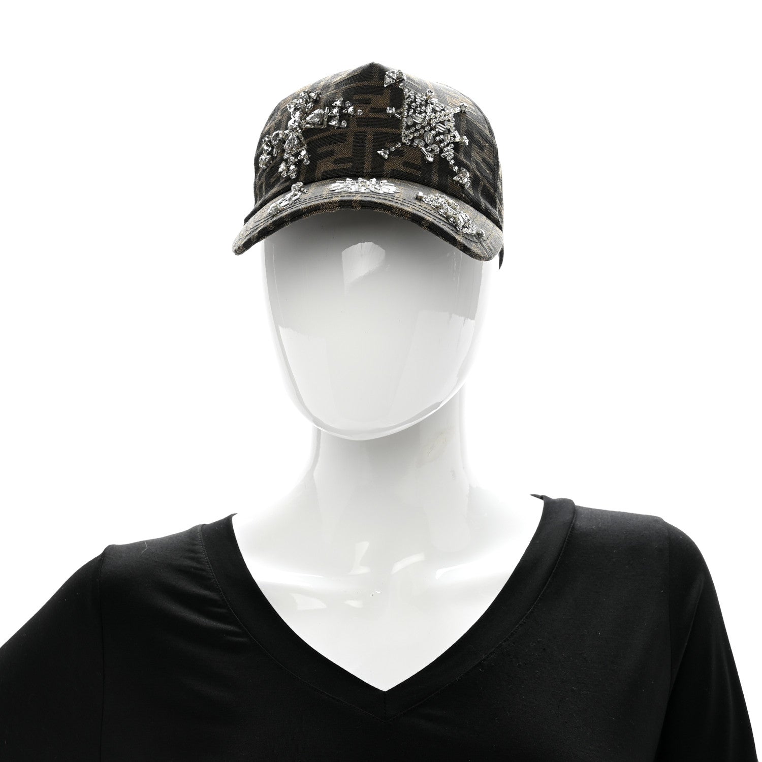 Fendi Canvas FF Crystal Baseball Hat 2 of 9