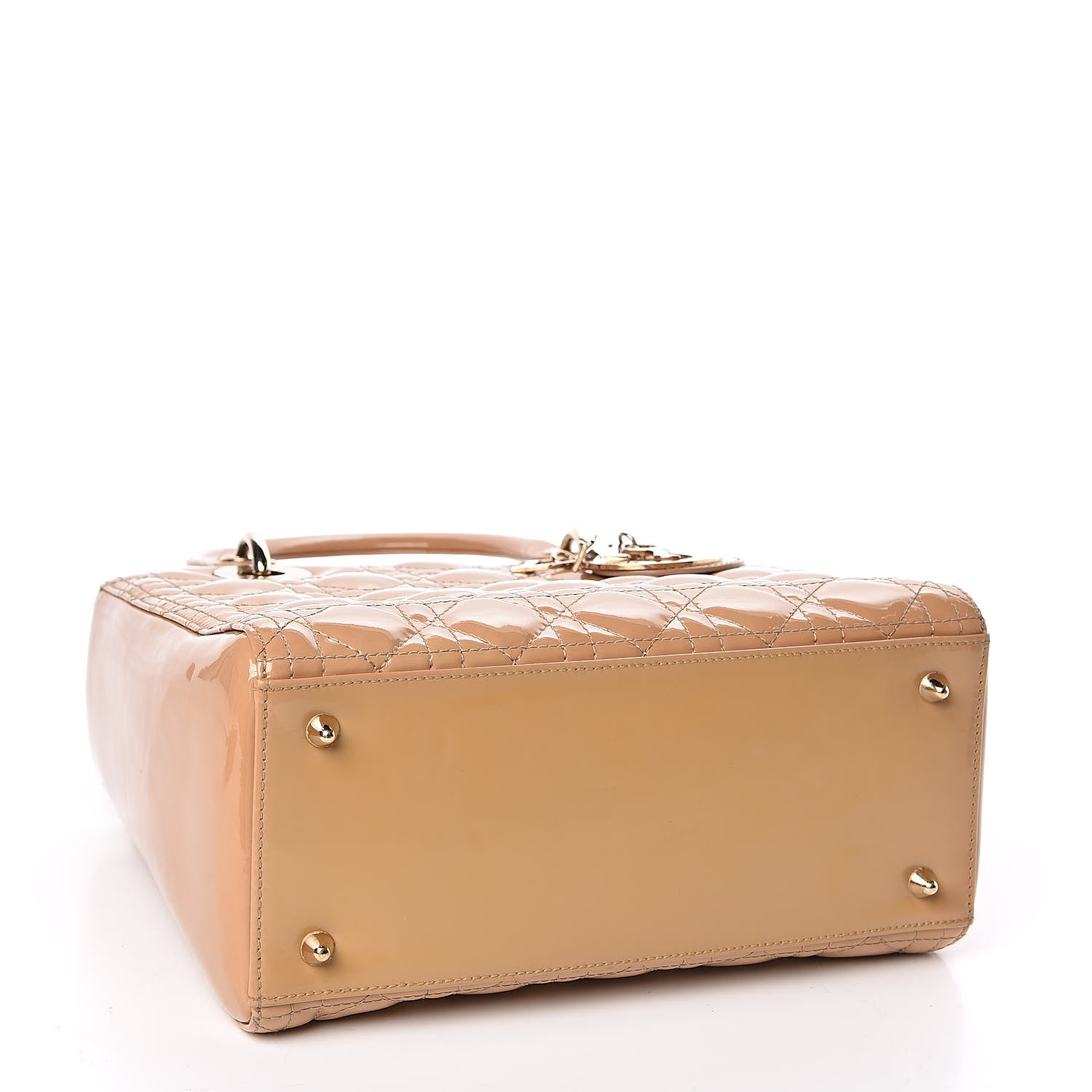 Christian Dior Patent Cannage Medium Lady Dior Beige 4 of 13