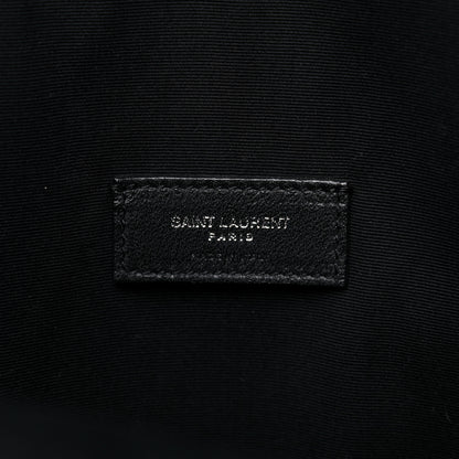 Saint Laurent Linen Canvas Teddy Shopping Bag Black 8 of 14