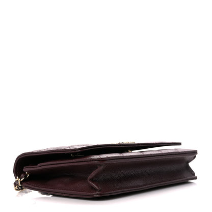 Chanel Shiny Caviar Quilted Strass Wallet On Chain WOC Bordeaux 4 of 12