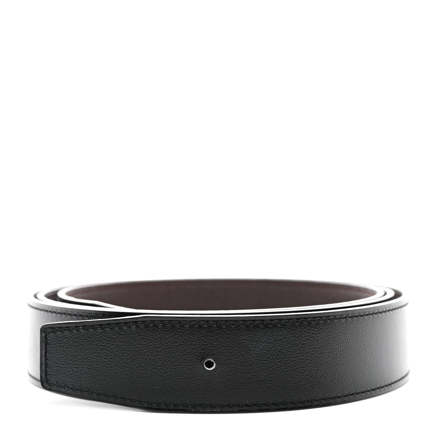 Hermes Box Togo 32mm Belt Strap 120 48 Black Chocolate 1 of 6