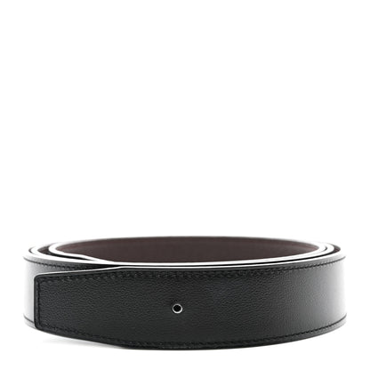 Hermes Box Togo 32mm Belt Strap 120 48 Black Chocolate 1 of 6