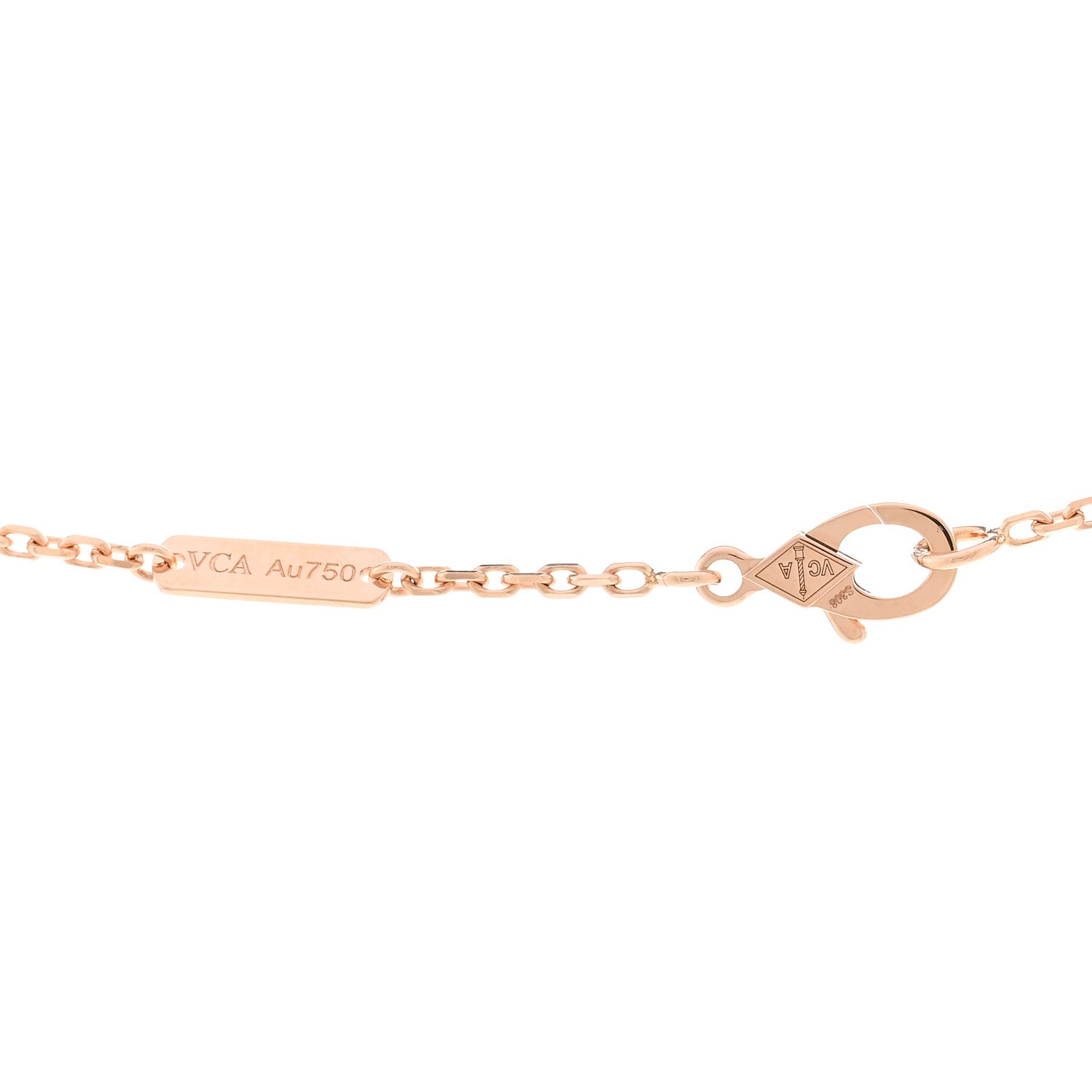 Van Cleef & Arpels 18K Rose Gold Diamond Mother of Pearl Two Butterfly Pendant Necklace 4 of 5