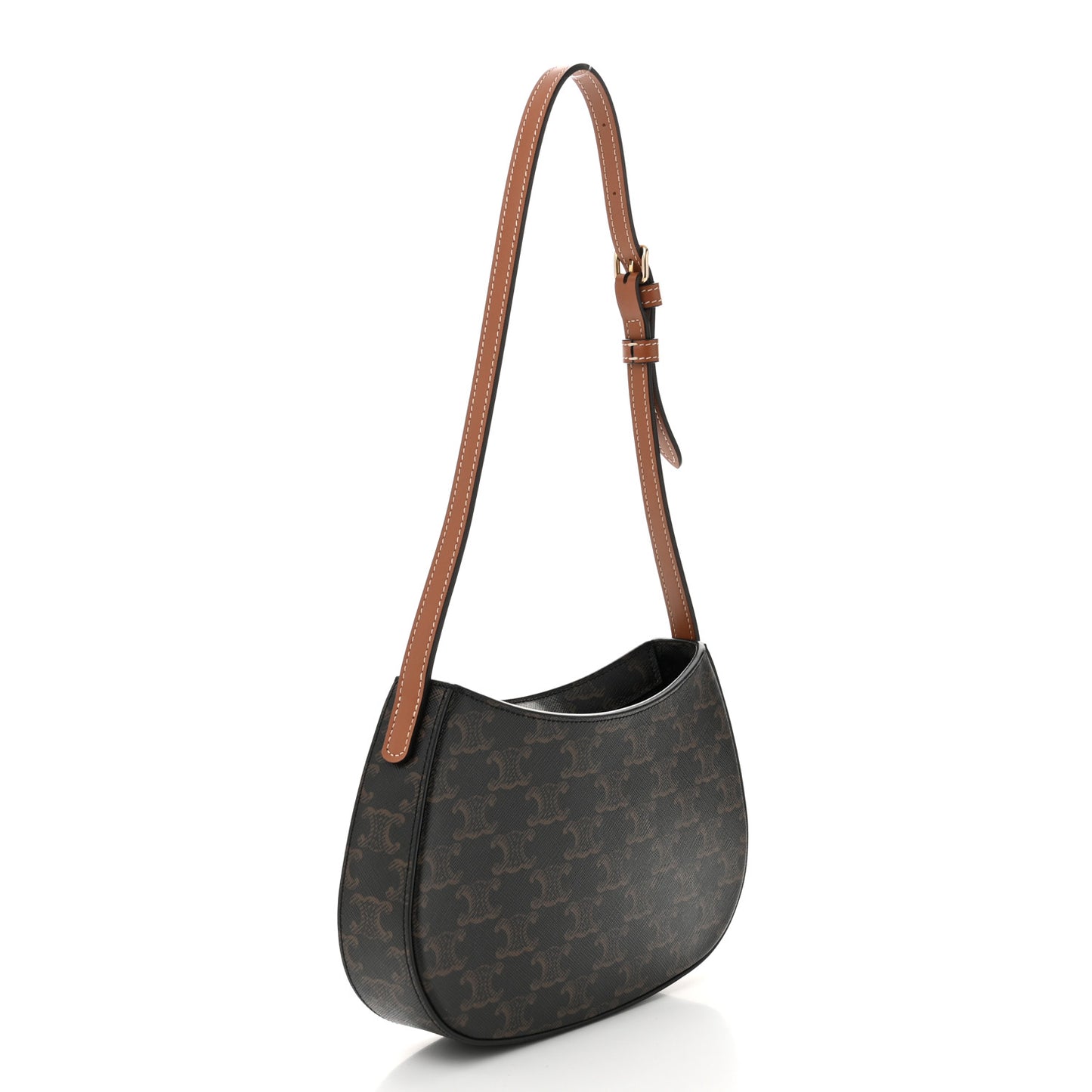 Triomphe Canvas Calfskin Medium Tilly Triomphe Shoulder Bag Tan