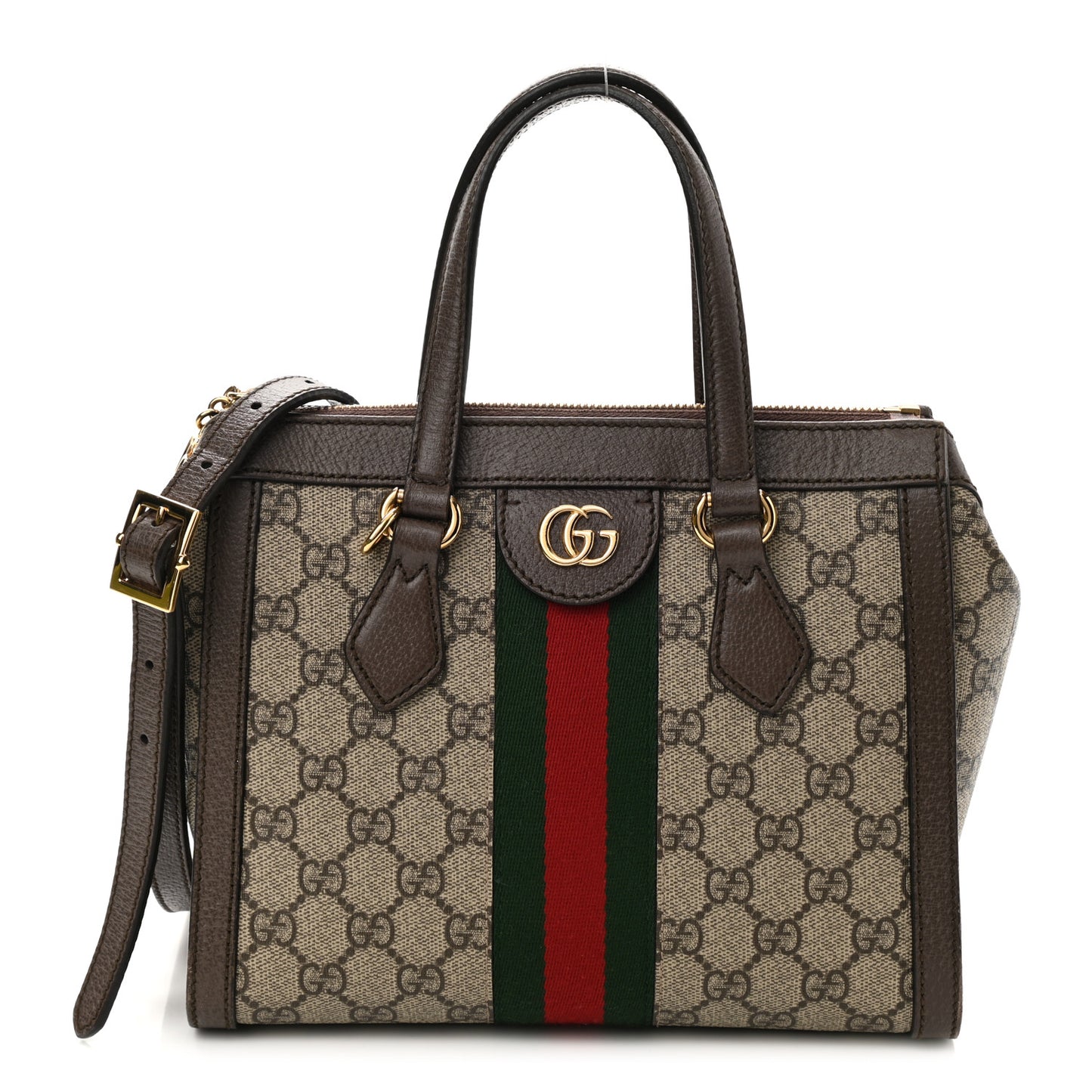 GG Supreme Monogram Small Ophidia Tote Bag Brown