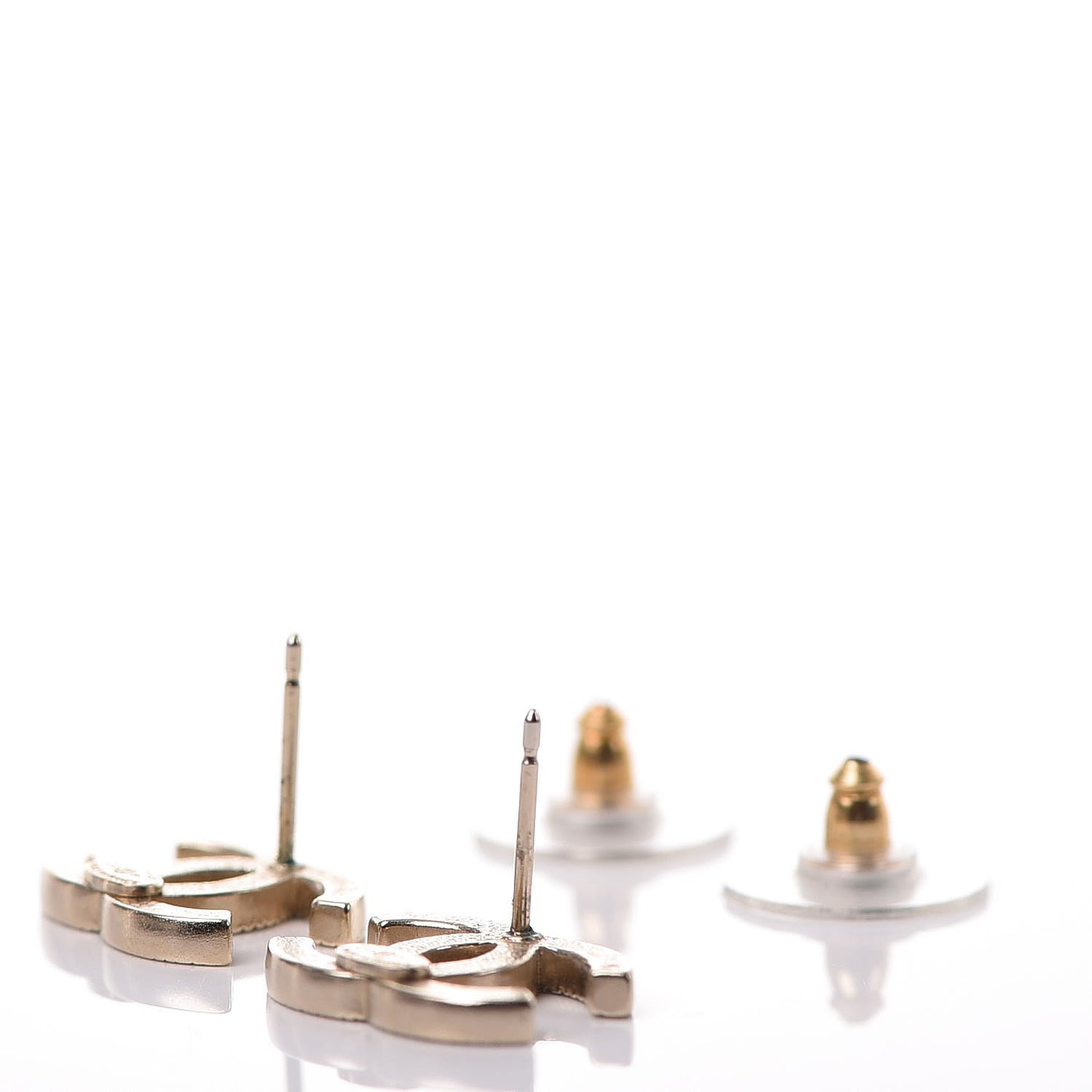 Crystal CC Earrings Light Gold