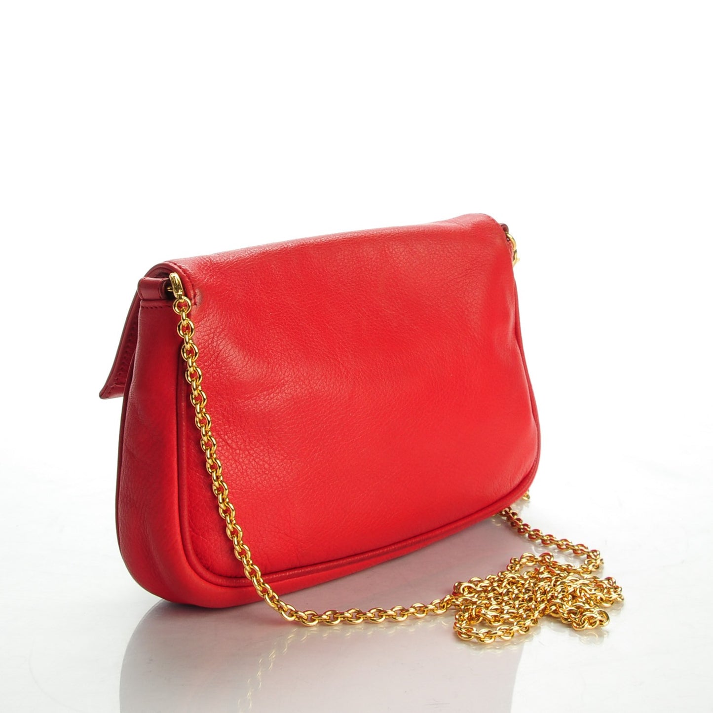 Vitello Flamingo Fendista Pouchette Crossbody Red