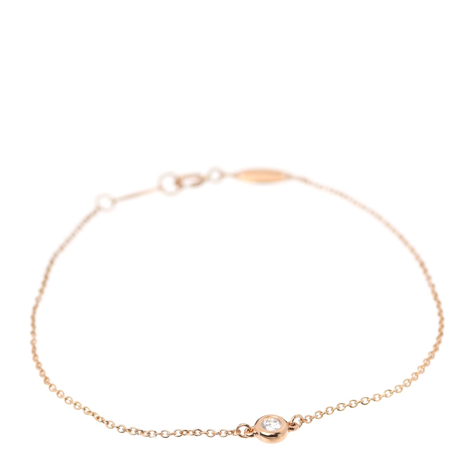 Tiffany 18K Rose Gold Diamond .08ct Elsa Peretti Diamonds by the Yard Bracelet 1 of 5