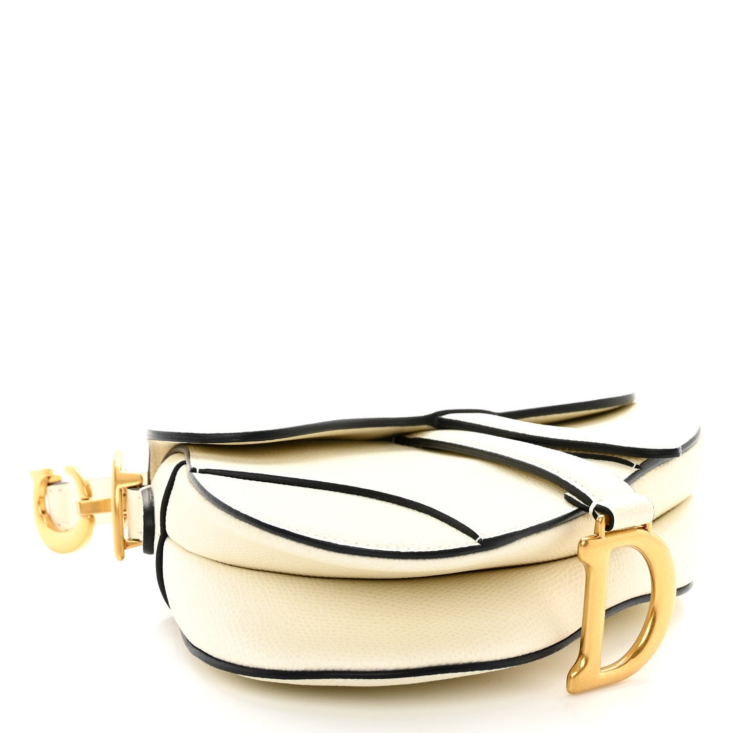 Christian Dior Grained Calfskin Mini Saddle Bag White 4 of 9