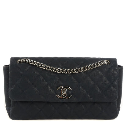 Chanel Iridescent Caviar Quilted Medium Lady Pearly Flap Navy Blue 1 of 8