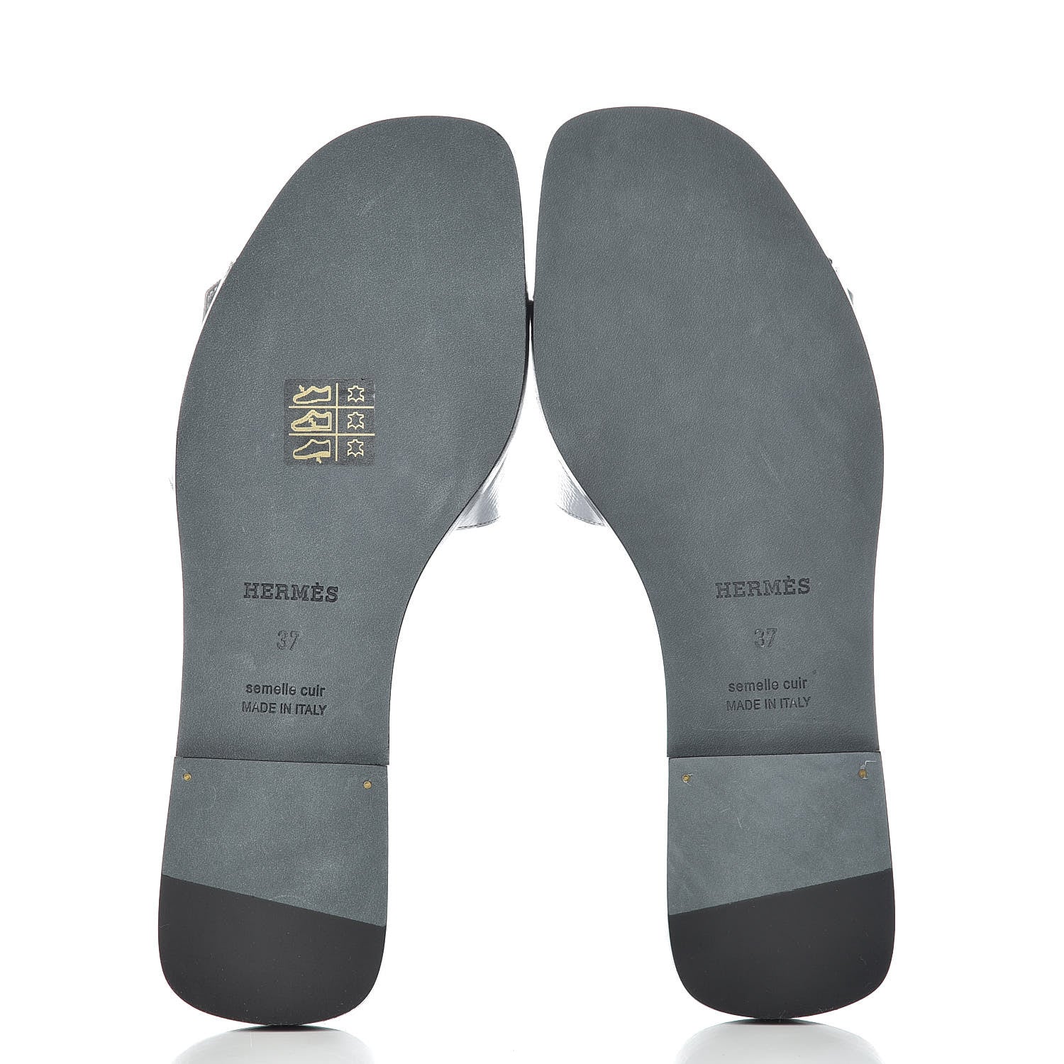 Hermes Epsom View Sandals 37 Argent 5 of 8