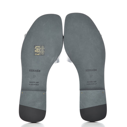 Hermes Epsom View Sandals 37 Argent 5 of 8