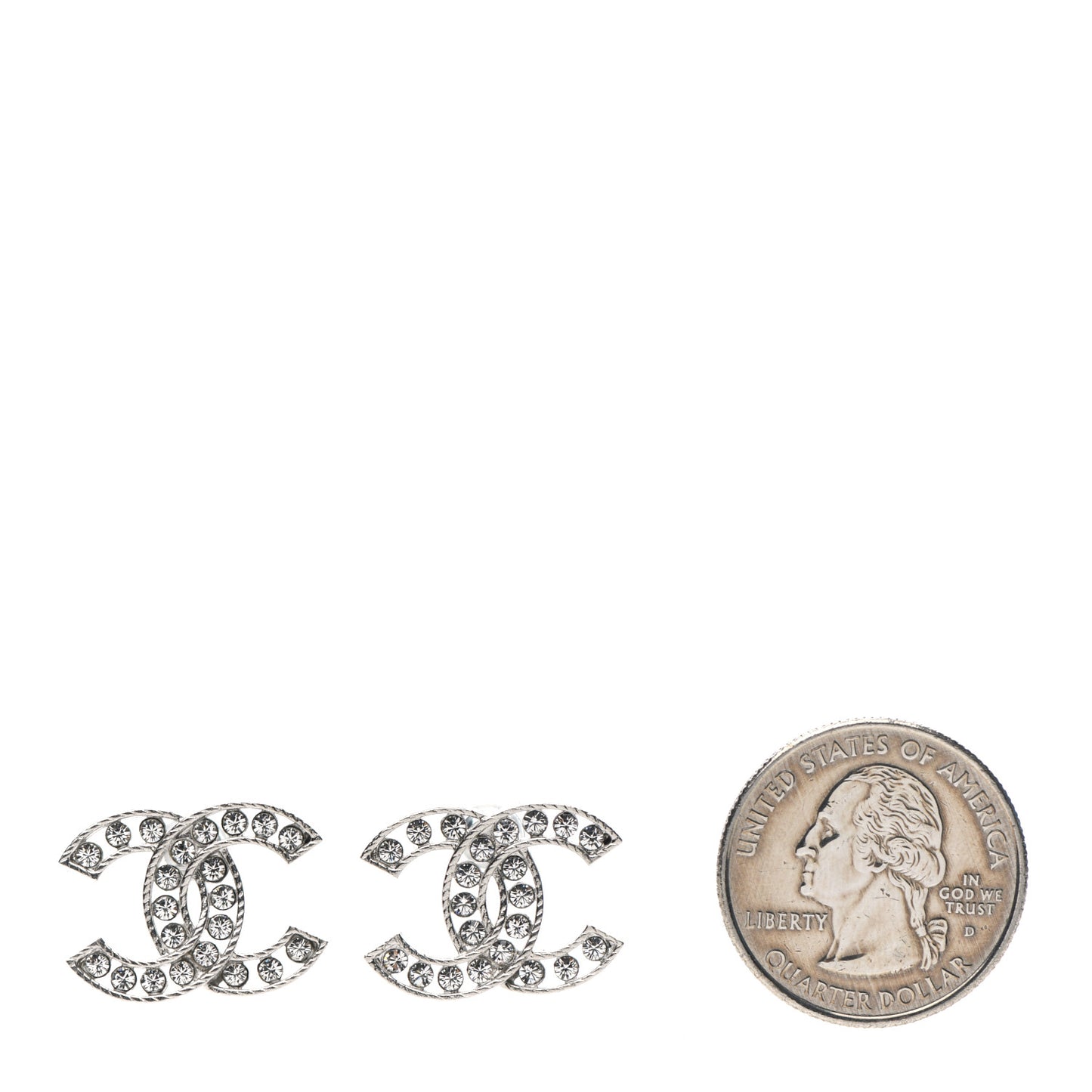 Crystal CC Earrings Silver