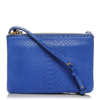 Celine Python Small Trio Crossbody Bag Royal Blue 1 of 6