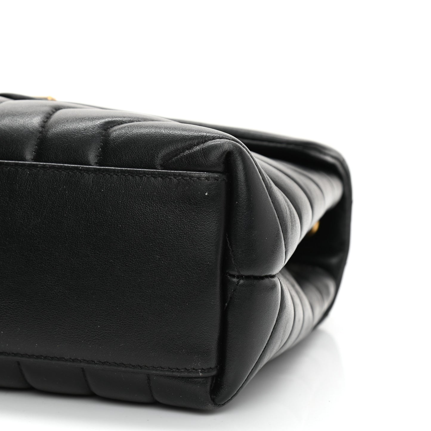 Calfskin Y Quilted Monogram Small Loulou Chain Satchel Black