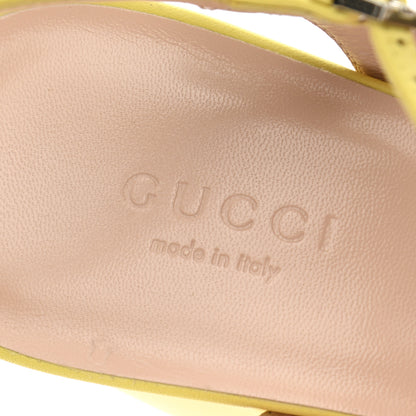 Gucci Lifford Calfskin GG Marmont Ankle Wrap 75mm Sandals 38.5 Banana 7 of 9