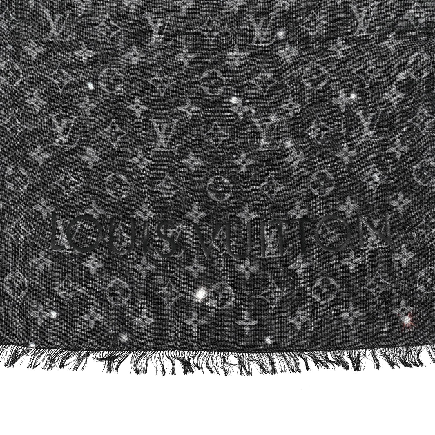 Louis Vuitton Silk Cashmere Monogram Galaxy Shawl Black Multicolor 2 of 3