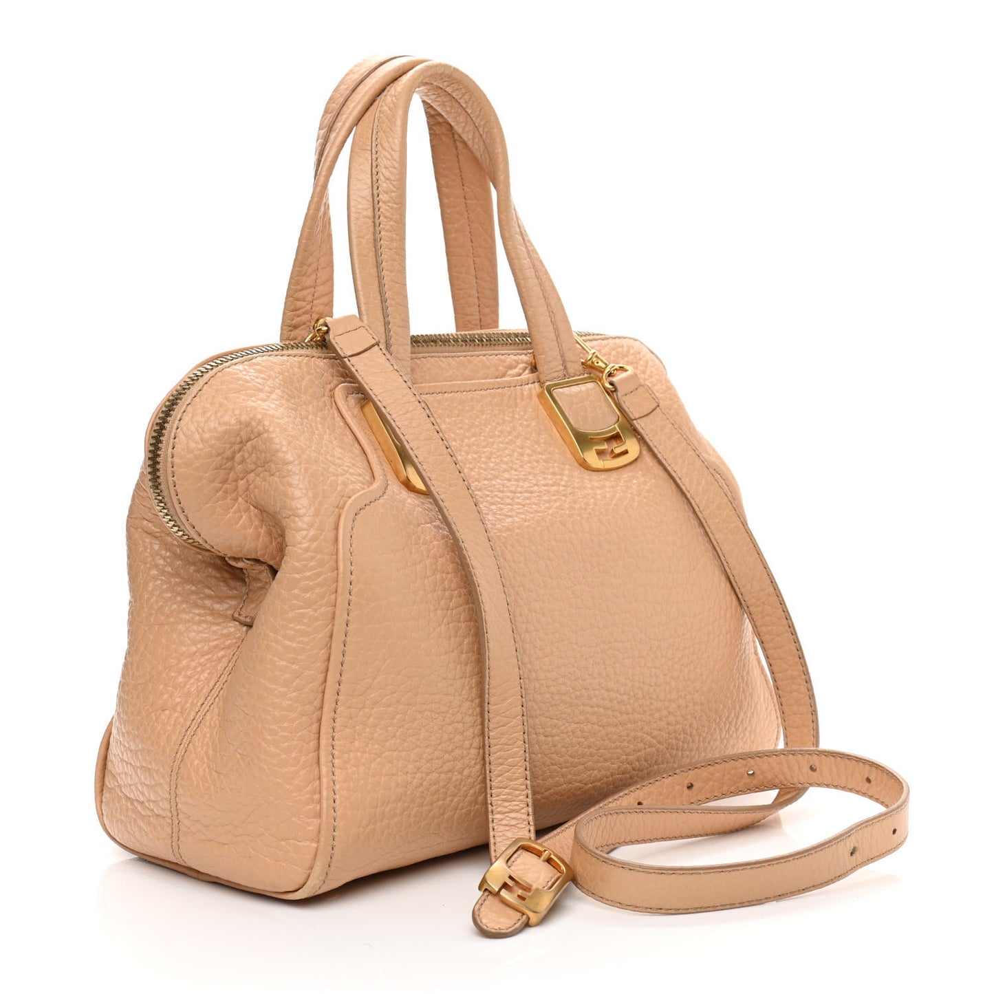 Pebbled Calfskin Small Chameleon Tote Beige