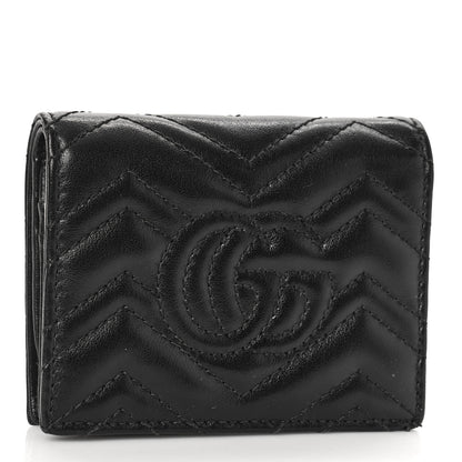 Gucci Calfskin Matelasse GG Marmont Card Case Wallet Black 3 of 9