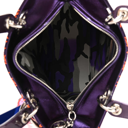 Christian Dior Metallic Lambskin Cannage Medium Anselm Reyle Lady Dior Purple Orange 5 of 15
