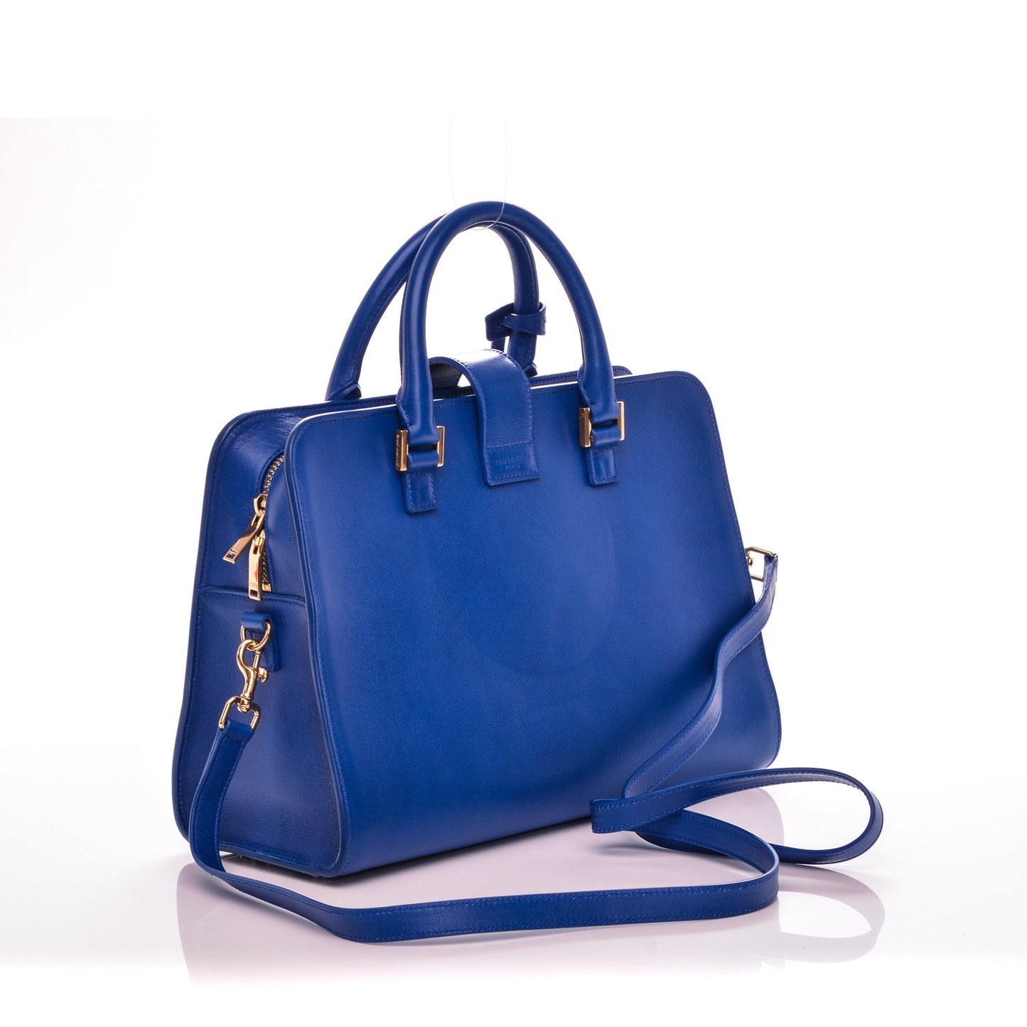 Calfskin Small Monogram Cabas Blue Majorelle