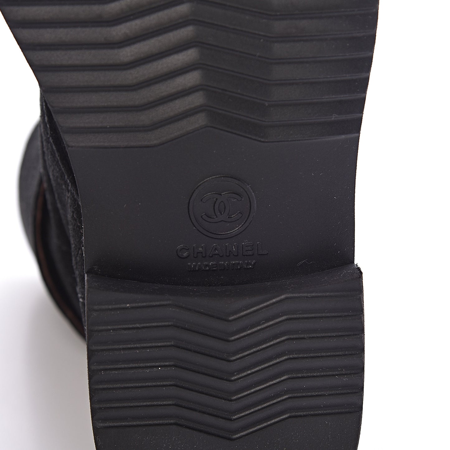 Suede Calfskin Quilted Combat Short Boots 37 Black