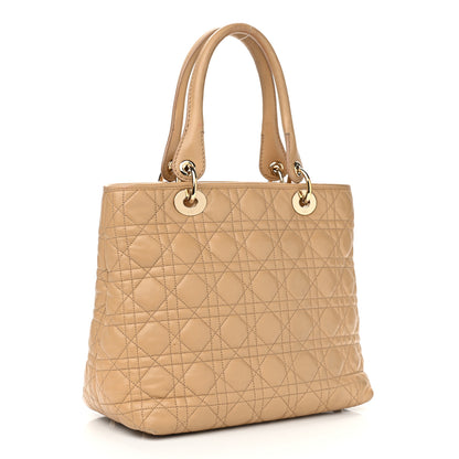 Christian Dior Lambskin Cannage Small Soft Lady Dior Beige 3 of 15