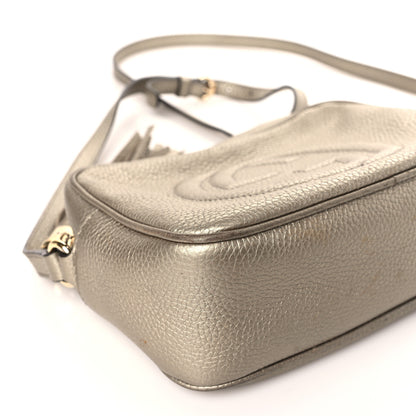 Gucci Metallic Pebbled Calfskin Small Soho Disco Bag Golden Beige 8 of 10