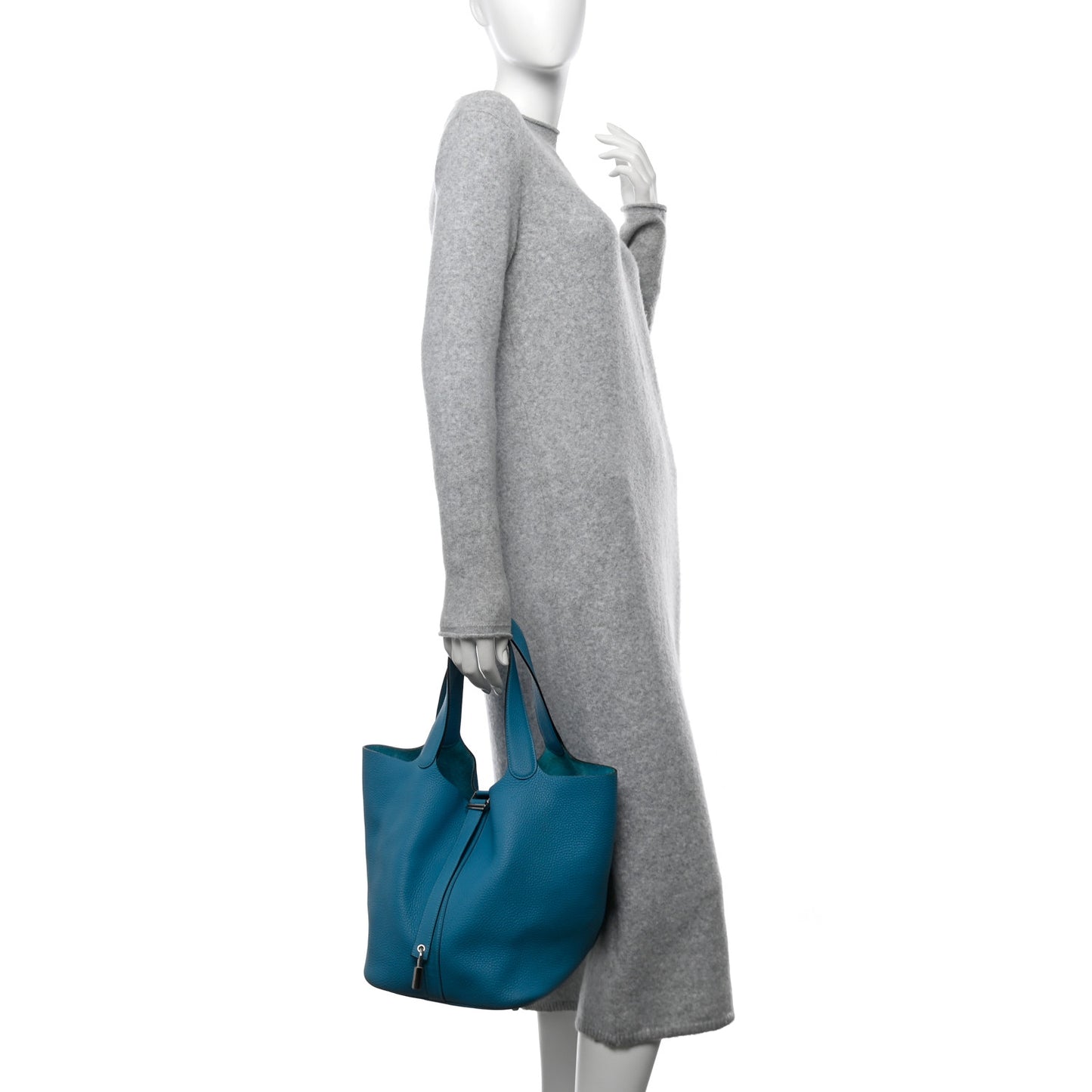 Taurillon Clemence Picotin Lock 26 GM Turquoise