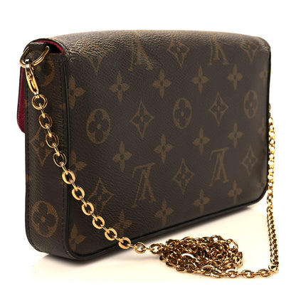 Louis Vuitton Monogram Pochette Felicie Chain Wallet Fuchsia 5 of 17