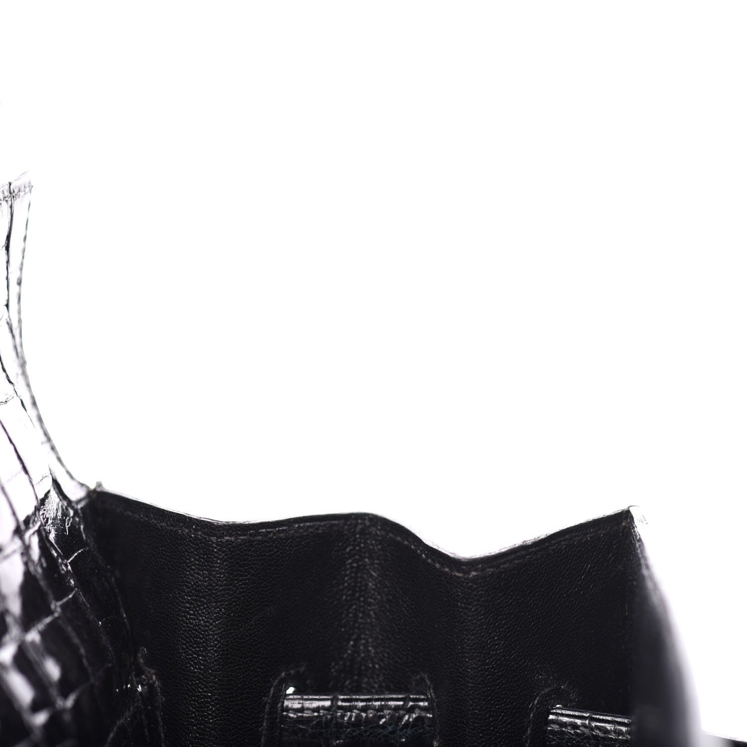 Hermes Shiny Crocodile Kelly Sellier 32 Black 18 of 33
