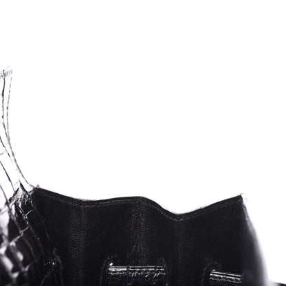 Hermes Shiny Crocodile Kelly Sellier 32 Black 18 of 33