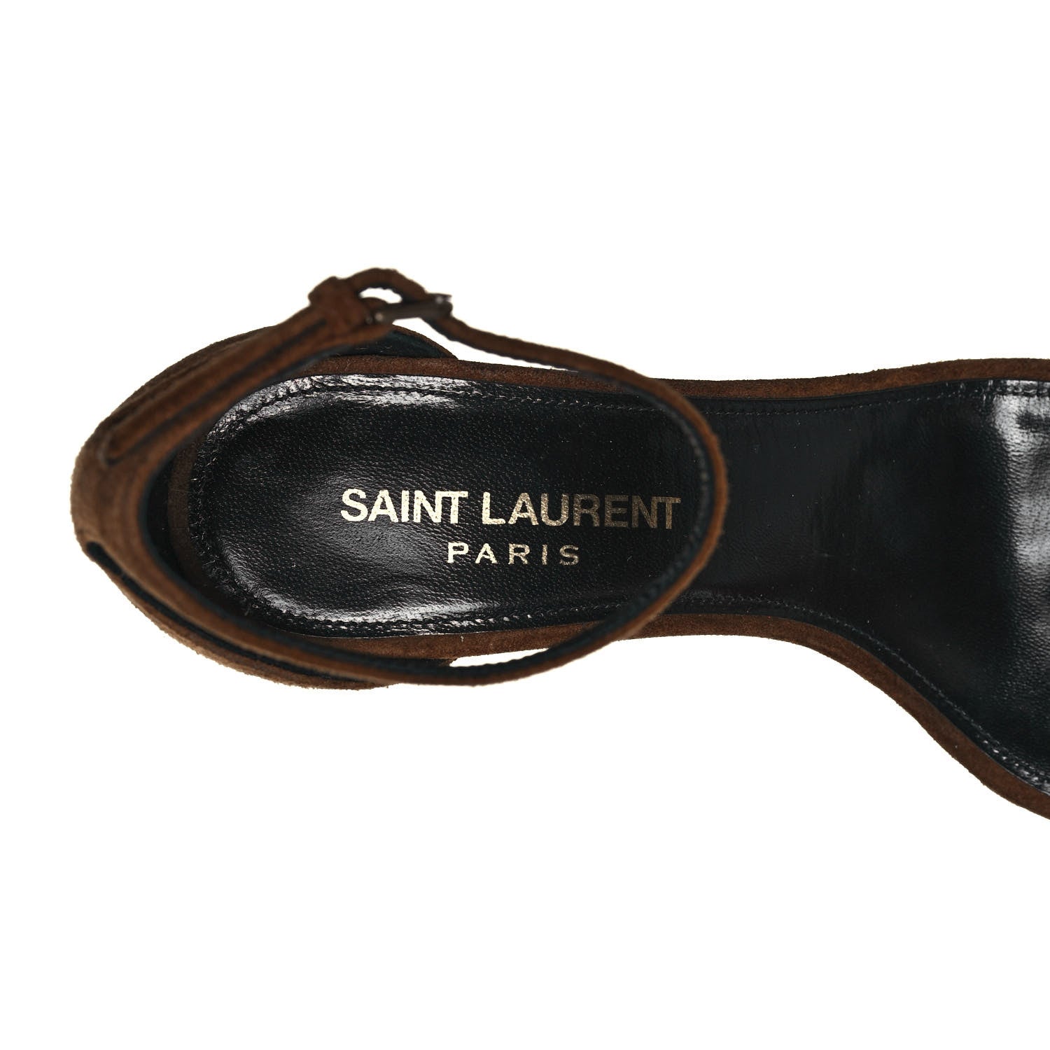 Saint Laurent Suede Lila Wedge Sandals 35 Brown 7 of 8