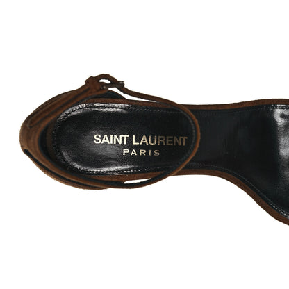 Saint Laurent Suede Lila Wedge Sandals 35 Brown 7 of 8