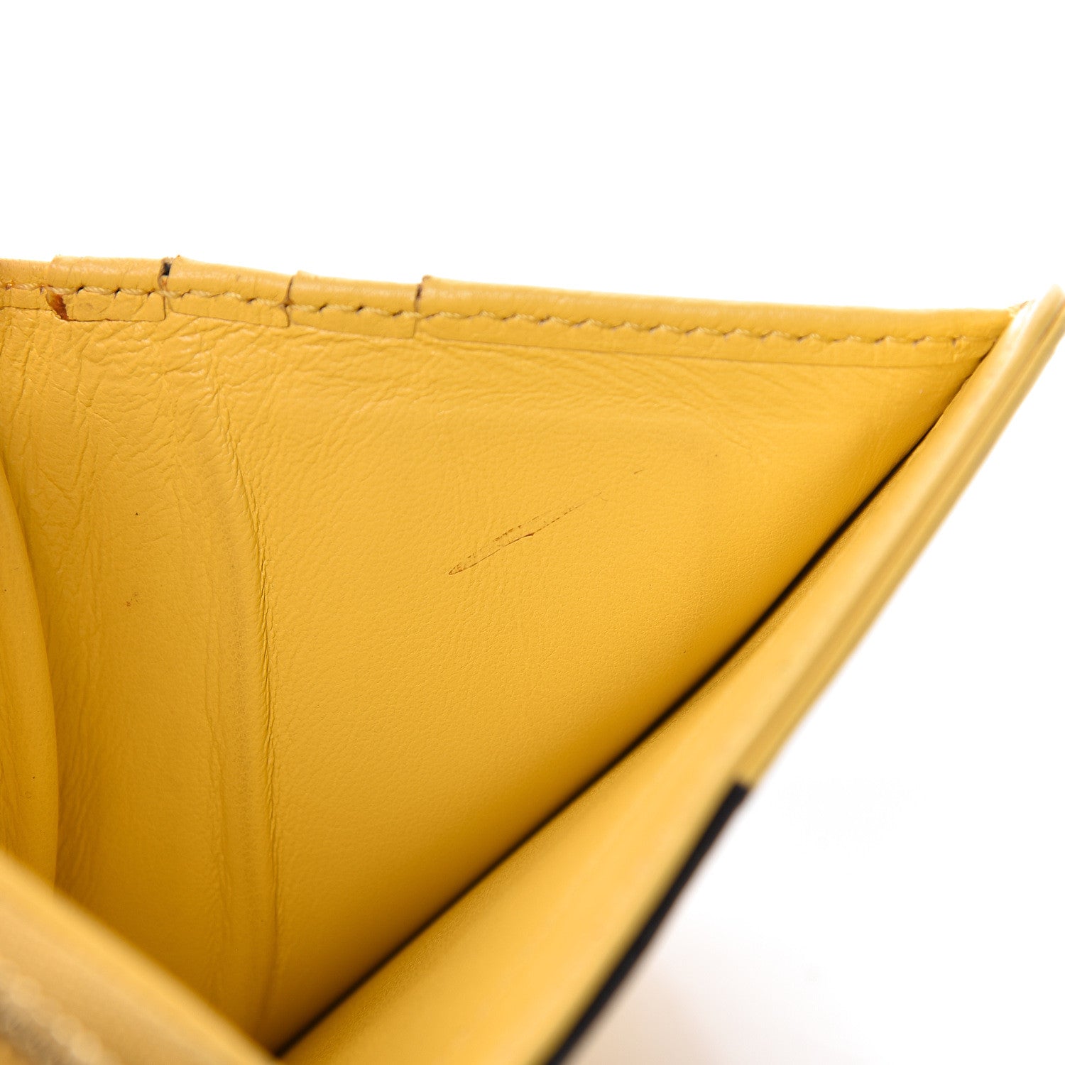 Celine Lambskin Compact Wallet Sun Yellow Black 13 of 18