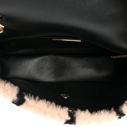 Chanel Shearling Lambskin Large Fluffy Tartan Single Flap Pink Black 5 of 10