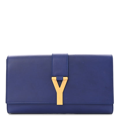 Saint Laurent Calfskin Classic Y Ligne Clutch Royal Blue 1 of 11