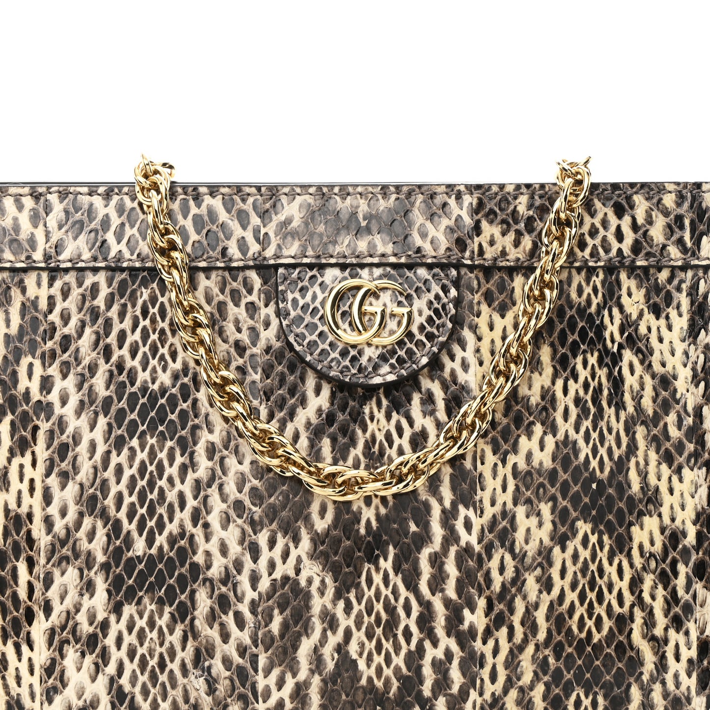 Snakeskin GG Small Ophidia Chain Shoulder Bag Roccia