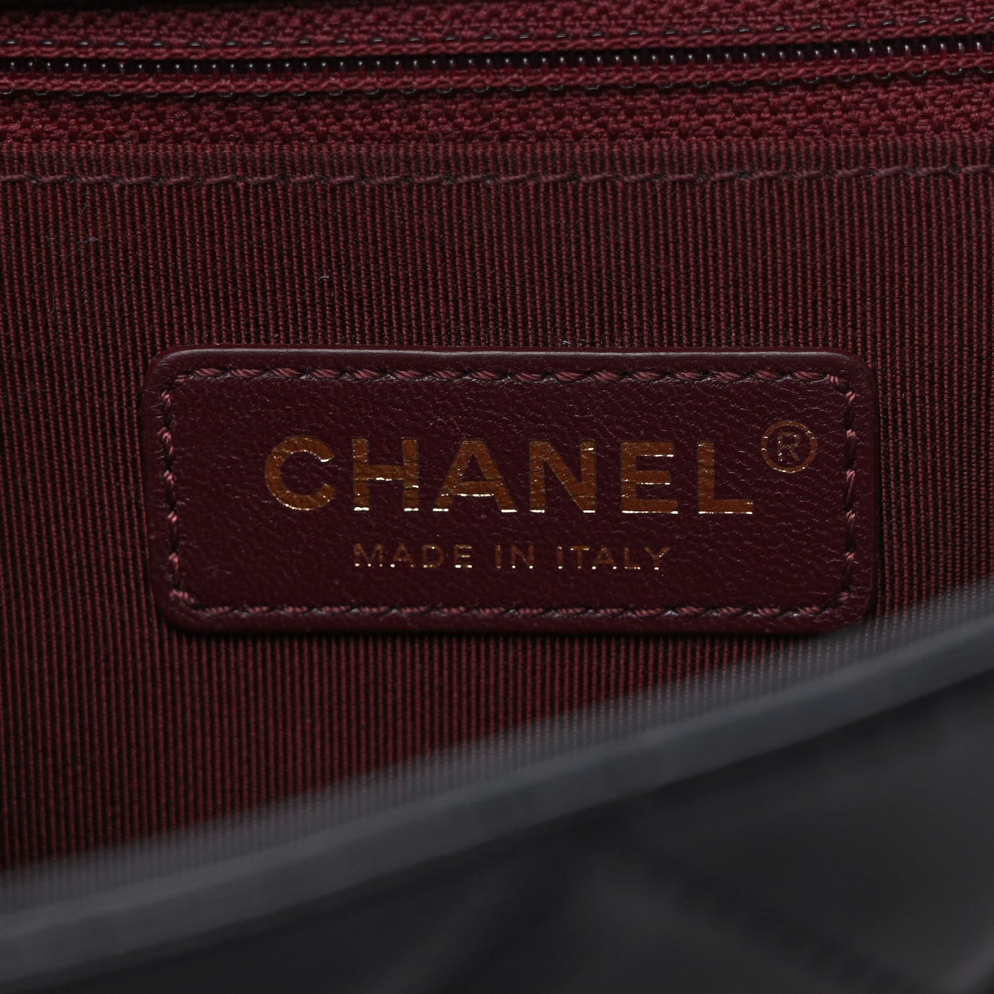 Calfskin Quilted Gold Bar Flap Black