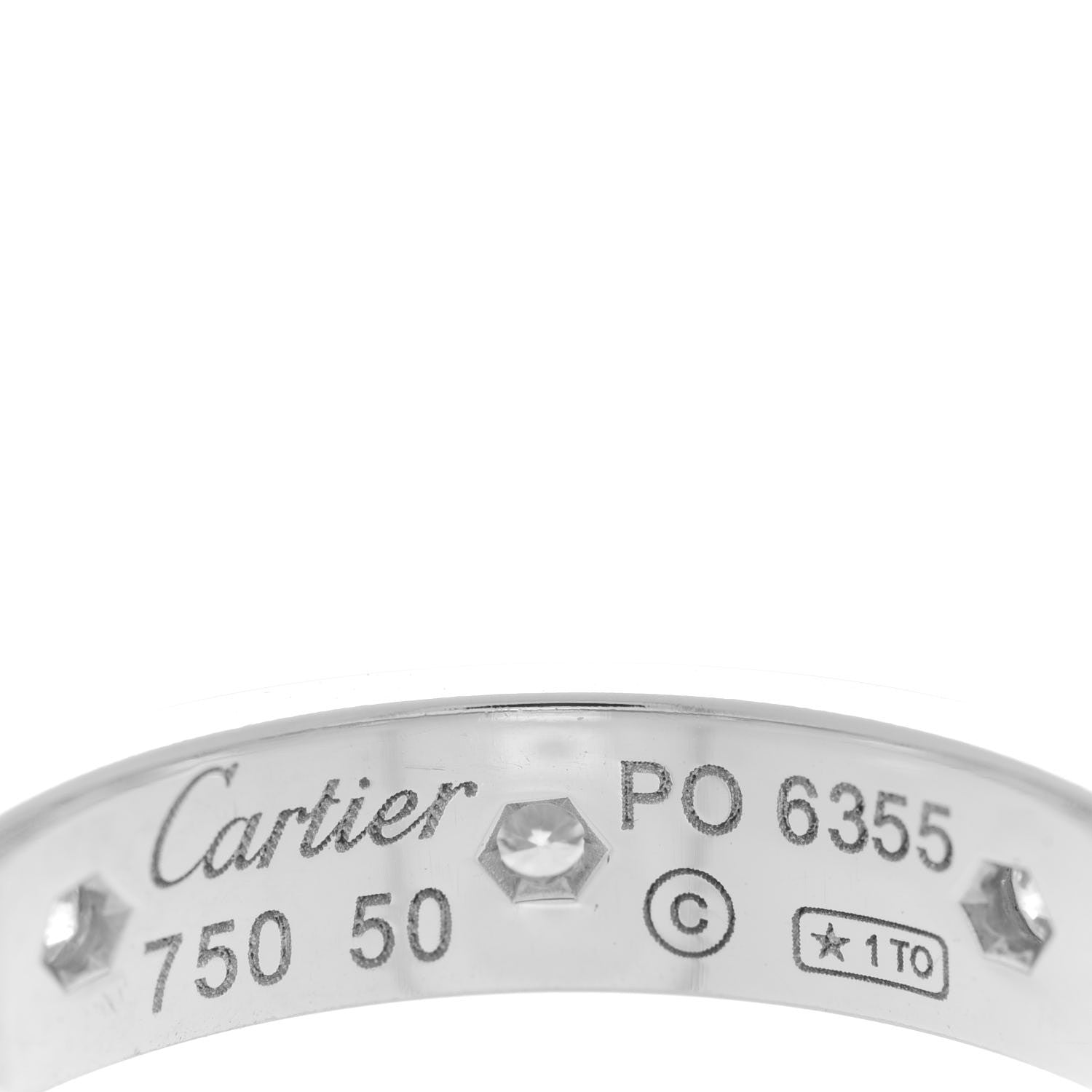 Cartier 18K White Gold 8 Diamond 4mm LOVE Wedding Band Ring 50 5.25 4 of 4