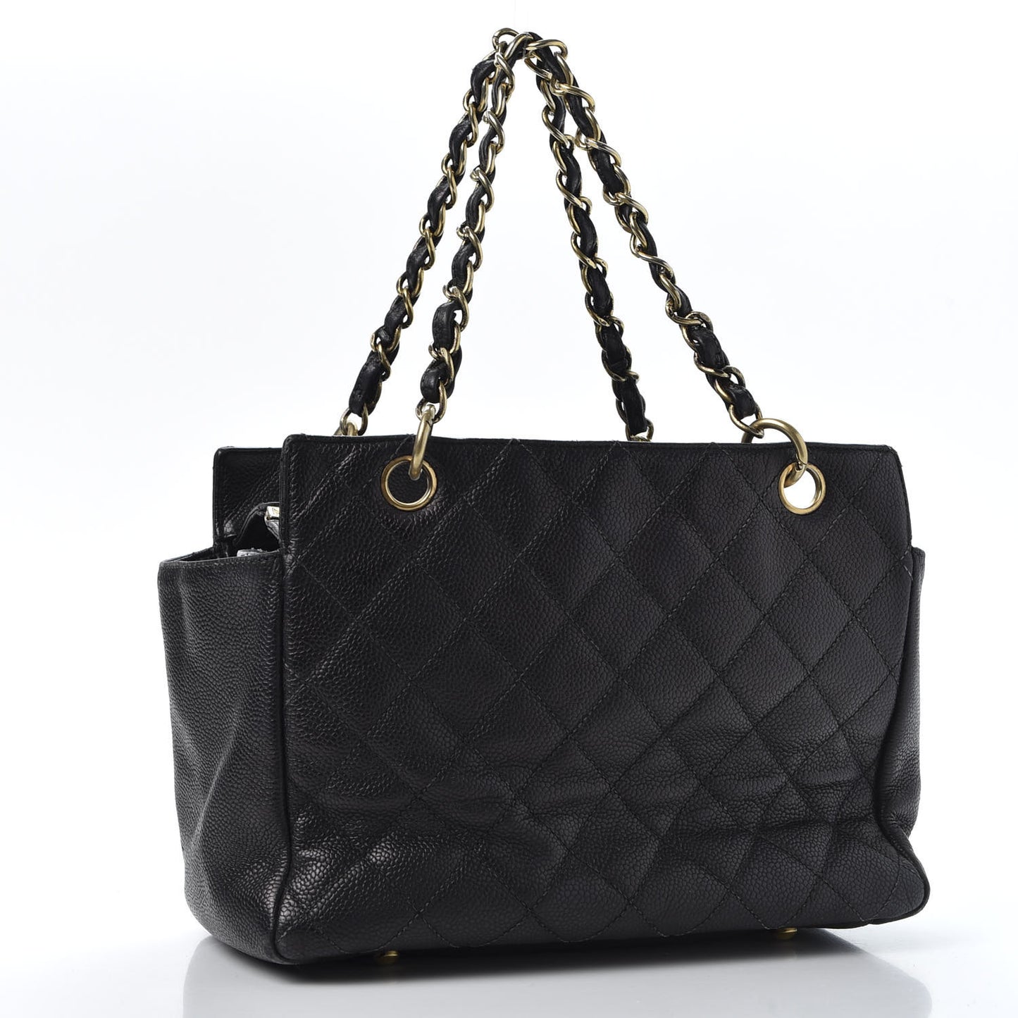Caviar Quilted Petit Timeless Tote PTT Black