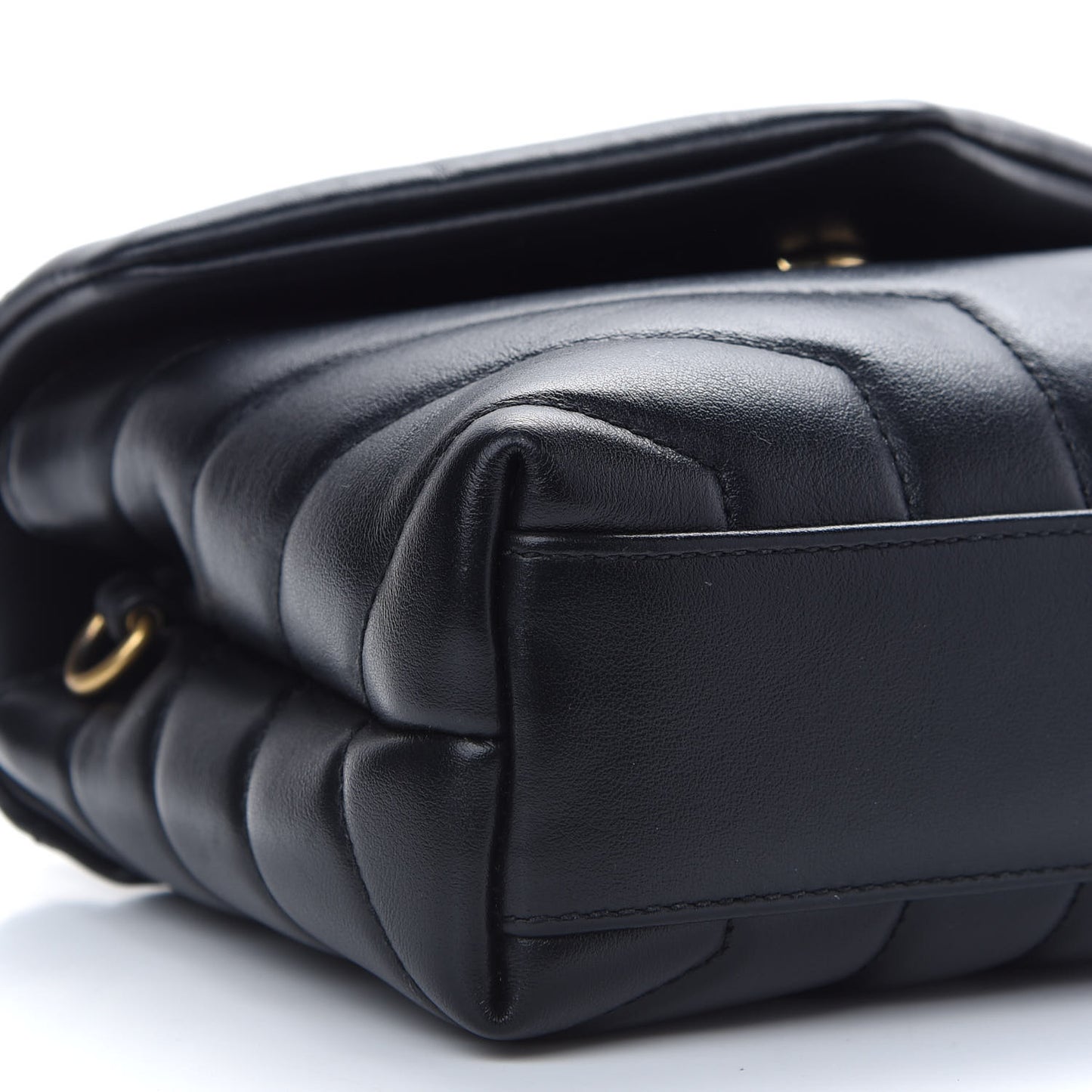 Calfskin Y Quilted Monogram Toy Loulou Crossbody Bag Black