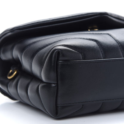 Saint Laurent Calfskin Y Quilted Monogram Toy Loulou Crossbody Bag Black 7 of 8