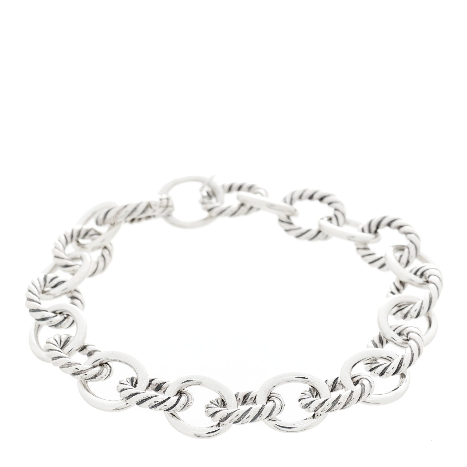 David Yurman Sterling Silver 10mm Medium Oval Link Bracelet 1 of 3