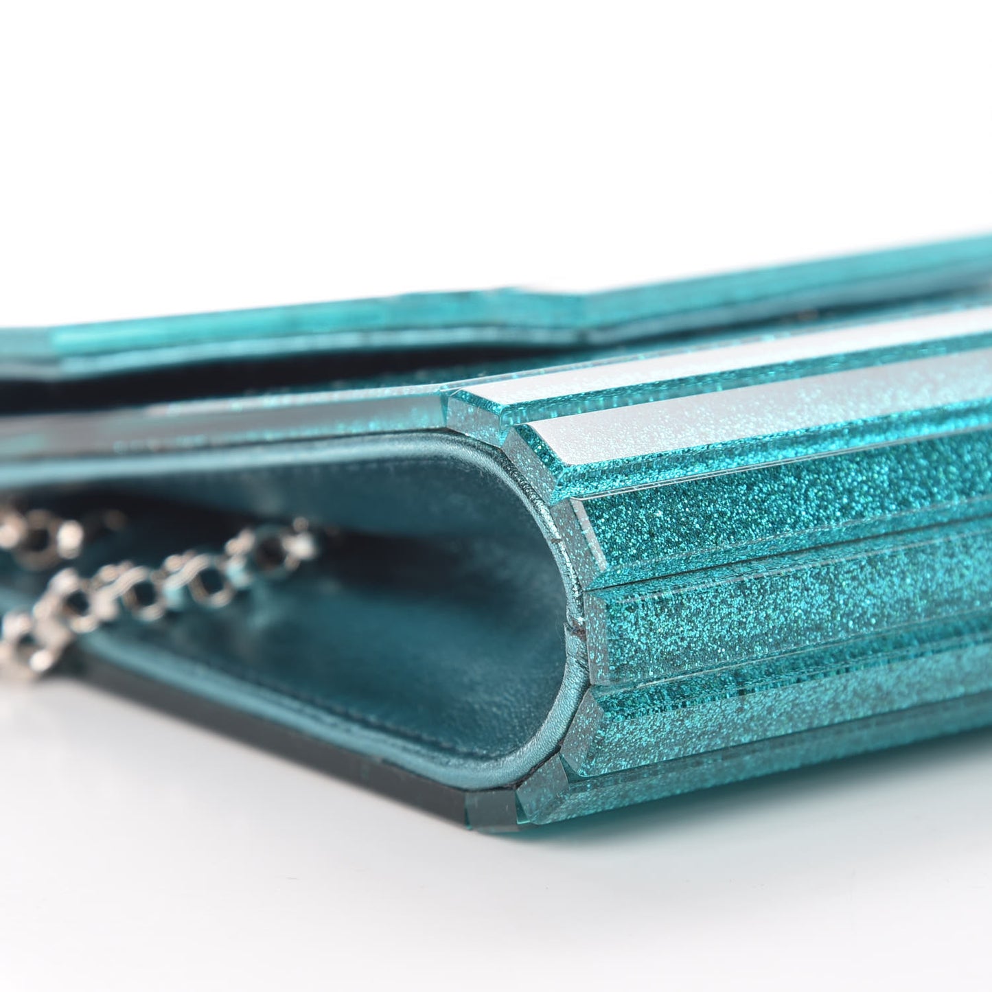 Acrylic Glitter Candy Clutch Turquoise