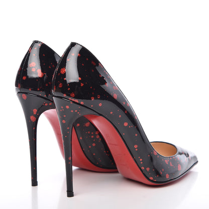 Christian Louboutin Patent Pollock Pigalle Follies 100 Pumps 37 Black Red 4 of 9