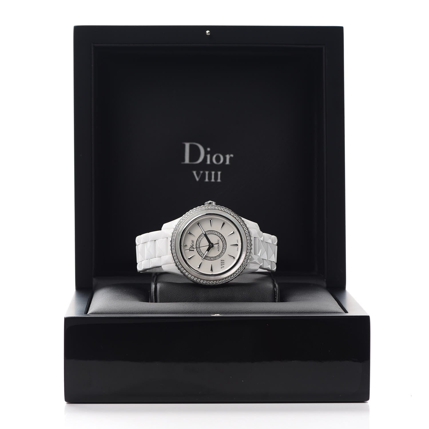 Christian Dior Stainless Steel Ceramic Diamond Bezel Mother of Pearl 38mm Dior VIII Automatic Watch White 6 of 6