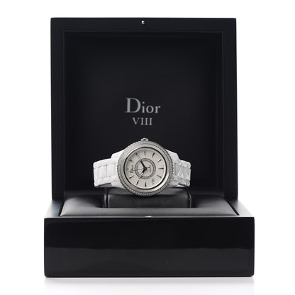 Christian Dior Stainless Steel Ceramic Diamond Bezel Mother of Pearl 38mm Dior VIII Automatic Watch White 6 of 6