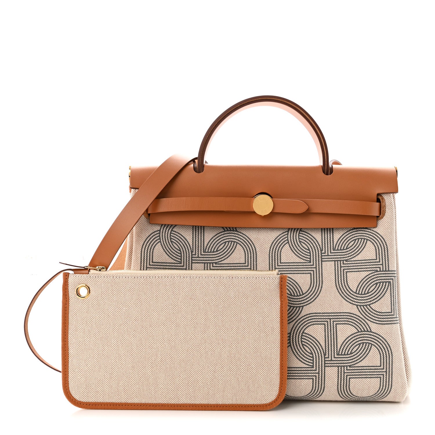 Hermes H Plume Canvas Vache Hunter Circuit 24 Herbag Zip Retourne 31 Gris Meyer Ecru Beige Naturel 3 of 11